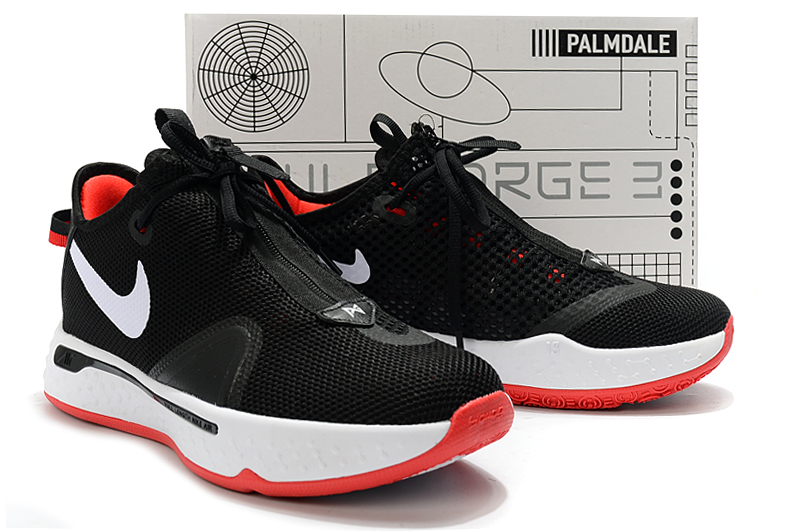 Nike Paul George IV Black Red White Shoes - Click Image to Close